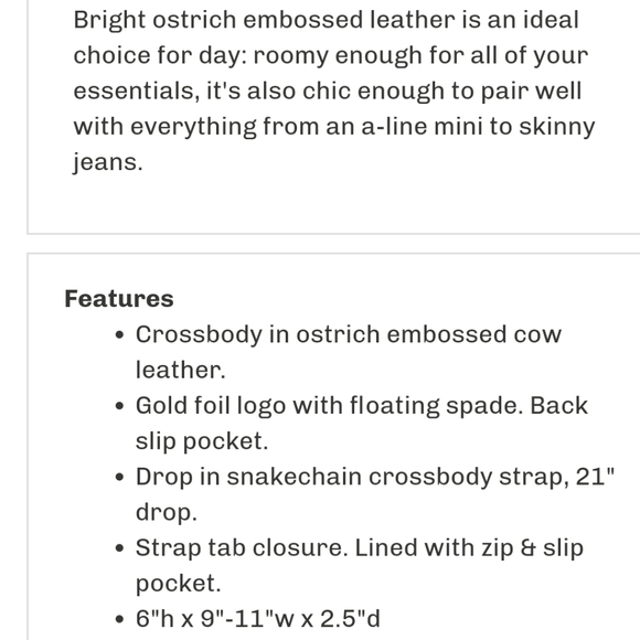 Kate Spade Riverside Street OstrichEmbossed Emmie Crossbody NWT - Picture 3 of 6